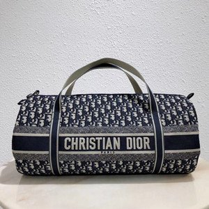 dior beige and black dior oblique jacquard duffle bag