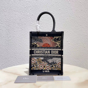 dior moon vertical dior book tote tarot embroidered canvas bag