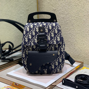 dior oblique jacquard mini saddle backpack