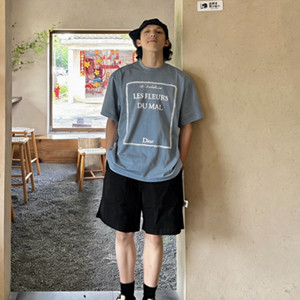 dior t-shirt with book cover embroidery