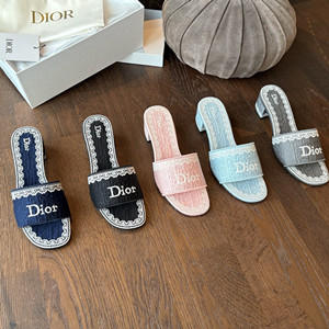 dior dentelle heeled slide shoes