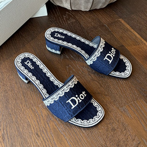 dior dentelle heeled slide shoes