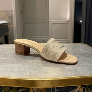 dior dway mule in embroidered cotton shoes