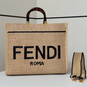 fendi sunshine large raffia tote bag #8389a