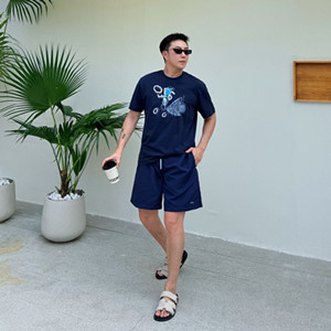 fendi dark blue cotton t-shirt