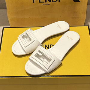 fendi signature leather slides shoes