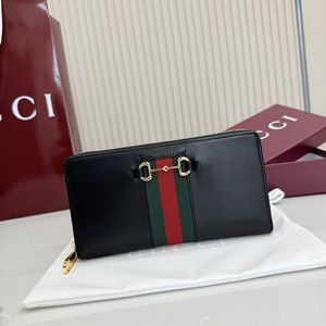 gucci horsebit web zip around wallet #867124