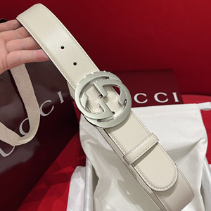 gucci 4.0cm calfskin belt with interlocking g buckle