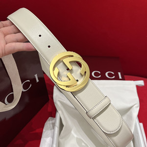 gucci 4.0cm calfskin belt with interlocking g buckle