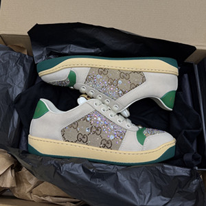 9A+ quality gucci women's gg crystal screener sneaker shoes