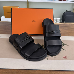 clear stock hermes men's jackson sandal shoes size:42