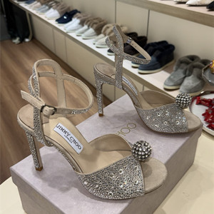 jimmy choo 10cm sacora nude suede sandals with hotfix crystals and sphere detail