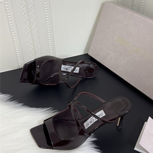 jimmy choo 7.5cm anise patent leather mules
