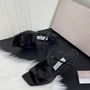 jimmy choo 7.5cm anise patent leather mules