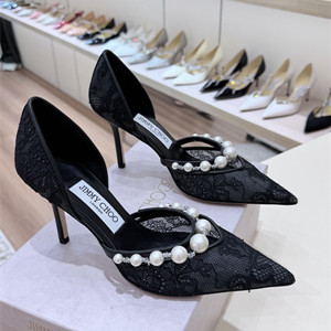 jimmy choo 6.5cm/8.5cm aurelie lace pumps with pearl embellishment