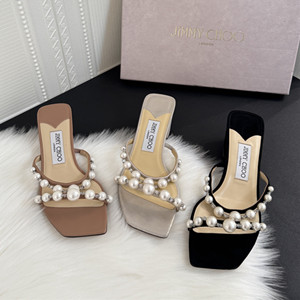 jimmy choo 4.5cm amara sandal with pearls