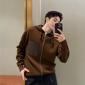 loewe zip-up hoodie in wool