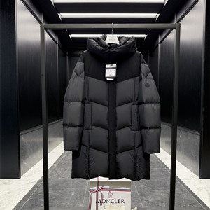 moncler matt black 3388 long down jacket