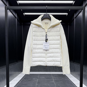 moncler padded zip-up wool cardigan