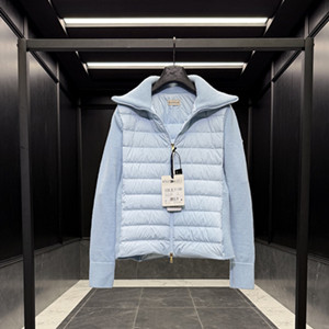 moncler padded zip-up wool cardigan