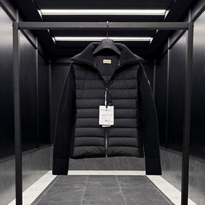 moncler padded zip-up wool cardigan