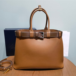 prada buckle large leather handbag with belt #1ba416