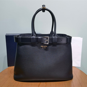 prada buckle large leather handbag with belt #1ba416