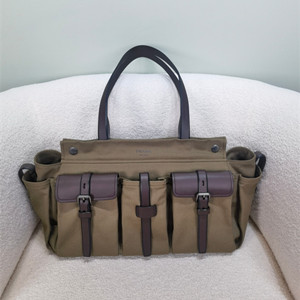 prada route large canvas and leather tote bag #1bg644