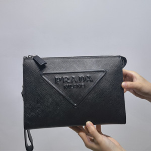 prada saffiano leather pouch #2vf039