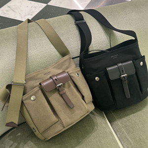 prada route mini canvas and leather bucket bag #1be106