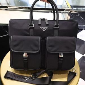 prada re-nylon and saffiano leather briefcase #2ve017