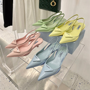 prada burshed leather slingback pumps shoes