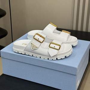 prada leather strap slides shoes