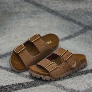 prada suede strap slides shoes