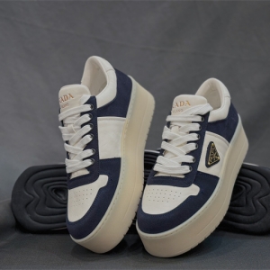 prada downtown bold nappa leather and suede sneakers shoes
