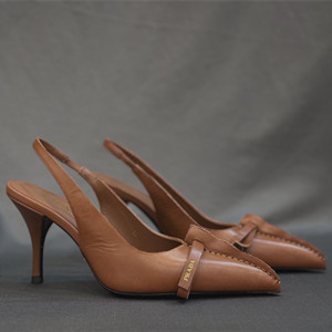 prada 8.5cm leather slingback pumps shoes
