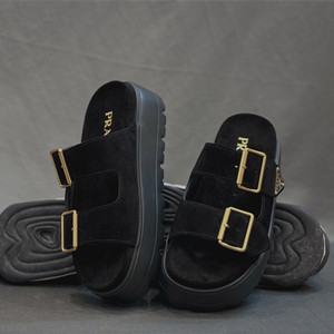 prada suede slides shoes