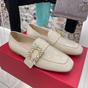 roger vivier mini broche vivier buckle loafers in suede shoes