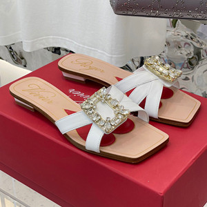 roger vivier mini broche vivier buckle mules in leather shoes