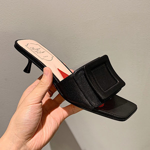 roger vivier covered buckle mules in leather shoes