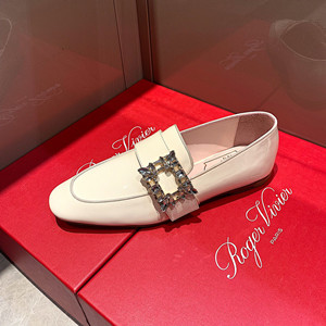 roger vivier mini broche vivier buckle loafers in patent leather shoes