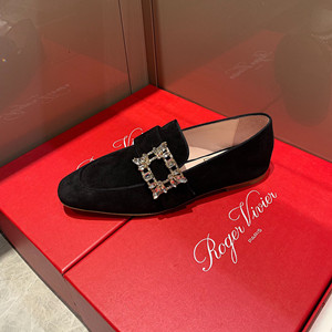 roger vivier mini broche vivier buckle loafers in patent leather shoes