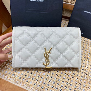 ysl yves saint laurent becky chain wallet in diamond-quilted lambskin #585031