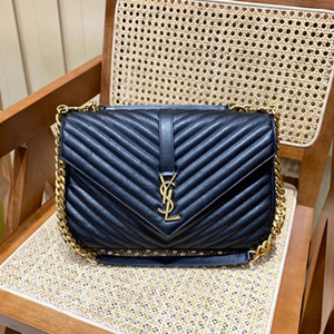 ysl yves saint laurent college large chain bag in quilted leather #392738