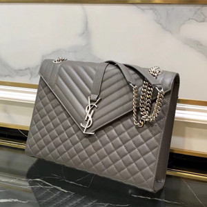 ysl yves saint laurent 31cm envelope large bag in mix matelasse grain de poudre embossed leather