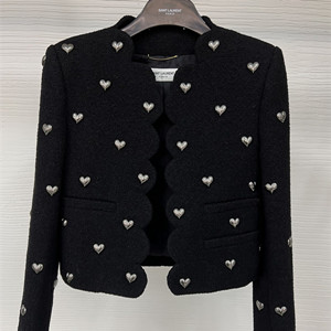 9A++ quality ysl yves saint laurent cropped jacket in boucle tweed