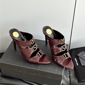 ysl yves saint laurent emilie mules in leather
