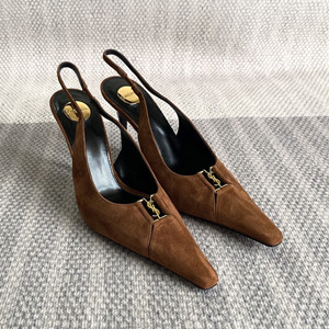 ysl yves saint laurent babylone breteuil slingback pumps in suede
