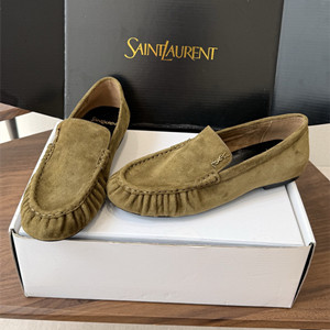 ysl yves saint laurent loaferino ballerinas in suede shoes