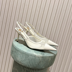 ysl yves saint laurent 7.5cm renee slingback pumps in mesh